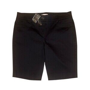 NWT White House Black Market Classic Black Bi Stretch Bermuda Shorts Size 8 NEW